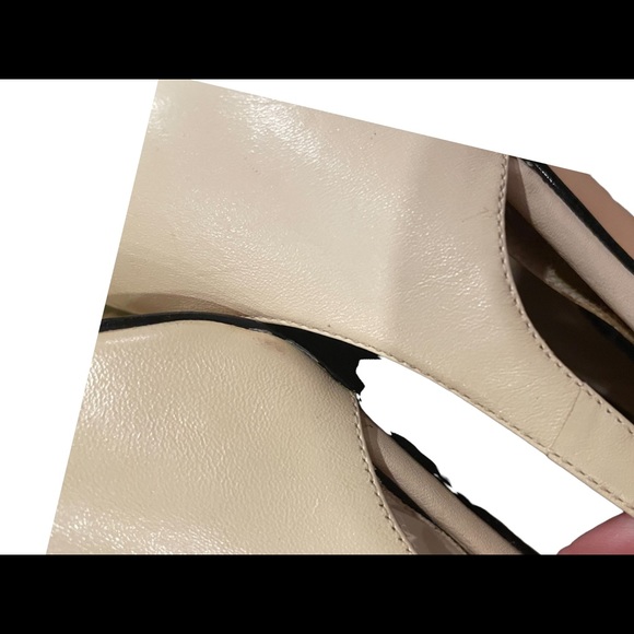 Vintage Calico cream leather cutout heels - Picture 15 of 16